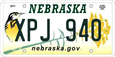 NE license plate XPJ940