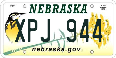 NE license plate XPJ944