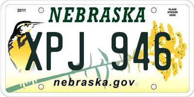 NE license plate XPJ946