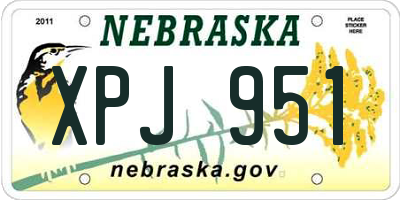 NE license plate XPJ951