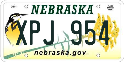 NE license plate XPJ954