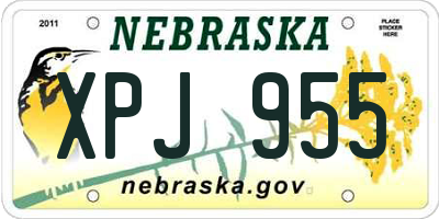 NE license plate XPJ955