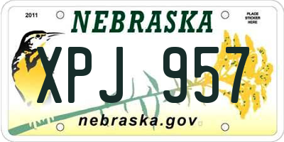 NE license plate XPJ957