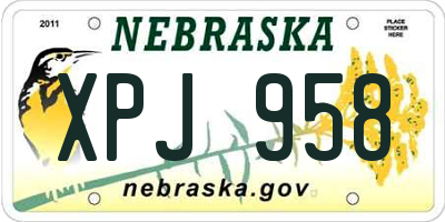 NE license plate XPJ958
