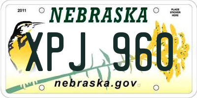 NE license plate XPJ960