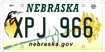 NE license plate XPJ966