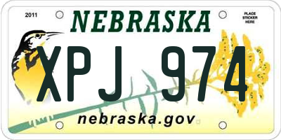 NE license plate XPJ974