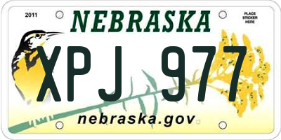 NE license plate XPJ977