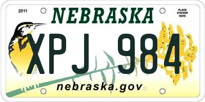 NE license plate XPJ984