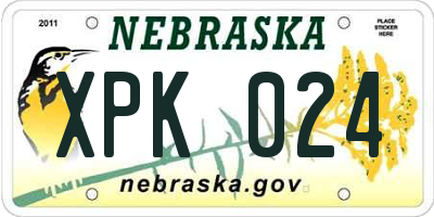 NE license plate XPK024