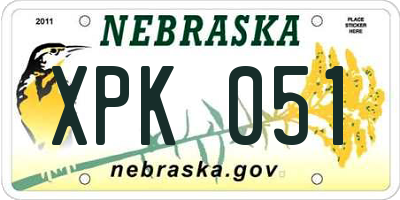 NE license plate XPK051