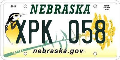 NE license plate XPK058