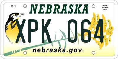 NE license plate XPK064