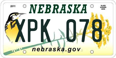 NE license plate XPK078