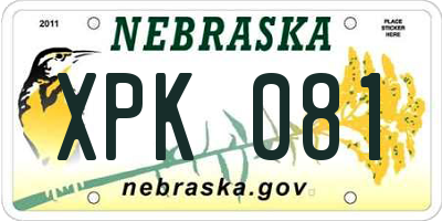 NE license plate XPK081
