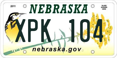 NE license plate XPK104