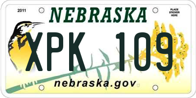 NE license plate XPK109