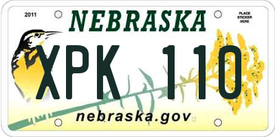 NE license plate XPK110