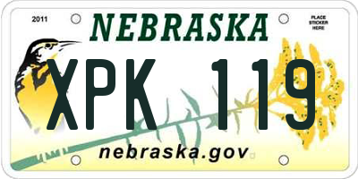 NE license plate XPK119