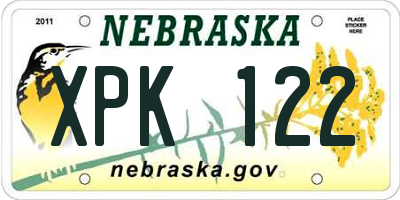 NE license plate XPK122