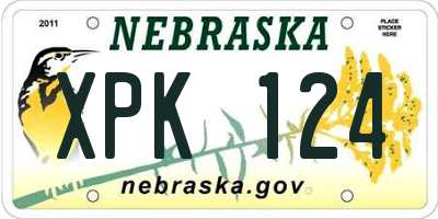 NE license plate XPK124