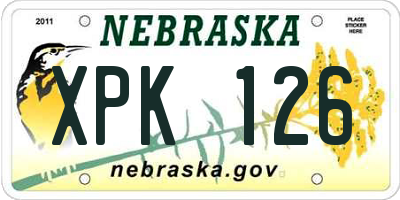 NE license plate XPK126