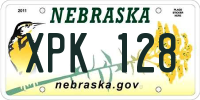 NE license plate XPK128