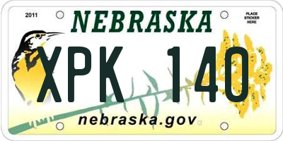 NE license plate XPK140