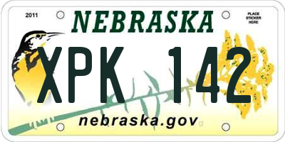 NE license plate XPK142