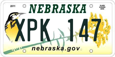 NE license plate XPK147