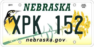 NE license plate XPK152