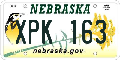 NE license plate XPK163