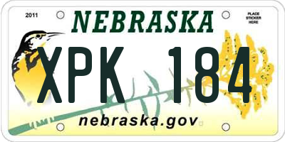 NE license plate XPK184