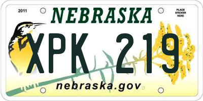 NE license plate XPK219