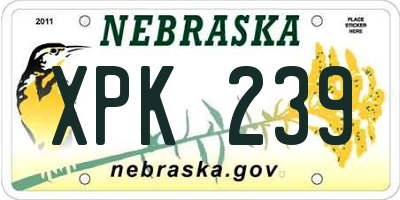 NE license plate XPK239
