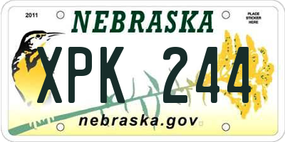 NE license plate XPK244