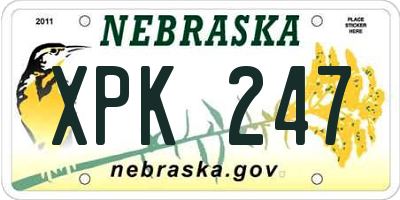 NE license plate XPK247
