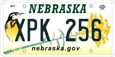 NE license plate XPK256