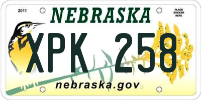 NE license plate XPK258