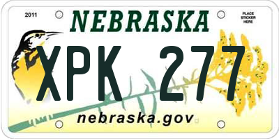 NE license plate XPK277