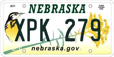 NE license plate XPK279