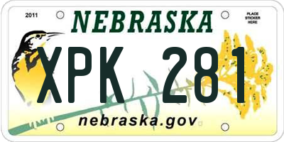 NE license plate XPK281