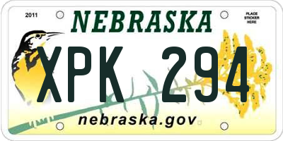 NE license plate XPK294