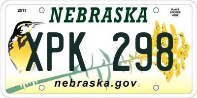 NE license plate XPK298