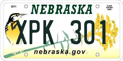 NE license plate XPK301