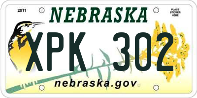 NE license plate XPK302