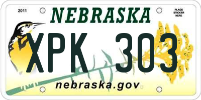 NE license plate XPK303