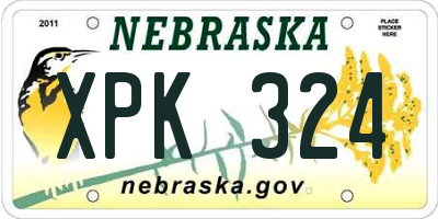 NE license plate XPK324