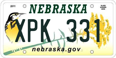 NE license plate XPK331