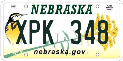 NE license plate XPK348